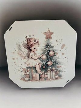 Подарункова коробка квадратна (ХДФ) 19x19x10 см. №45 кор45 фото