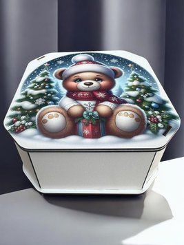 Подарункова коробка квадратна (ХДФ) 29x29x10 см. №3 корр3 фото