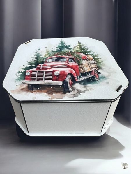 Подарункова коробка квадратна (ХДФ) 29x29x10 см. №4 корр4 фото