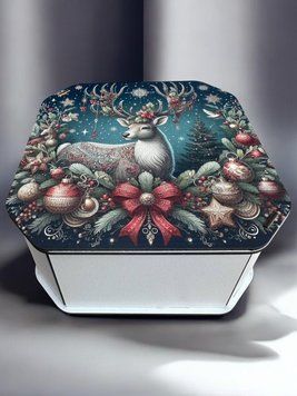 Подарункова коробка квадратна (ХДФ) 29x29x10 см. №6 корр6 фото
