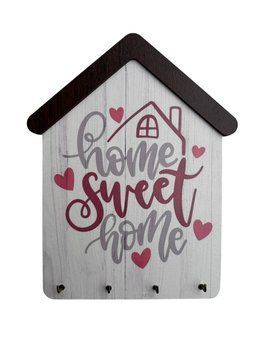 Дерев'яна Ключниця на стіну Home sweet home 23x18 см. к11 фото