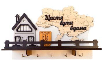 Дерев'яна Ключниця на стіну 36.5x24 см. №8 к05 фото