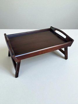 Складаний кавовий столик для сніданку в ліжко темний 42&times;28&times;17 см №6. ККН028 фото