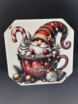 Подарункова коробка квадратна (ХДФ) 19x19x10 см. №39 кор39 фото
